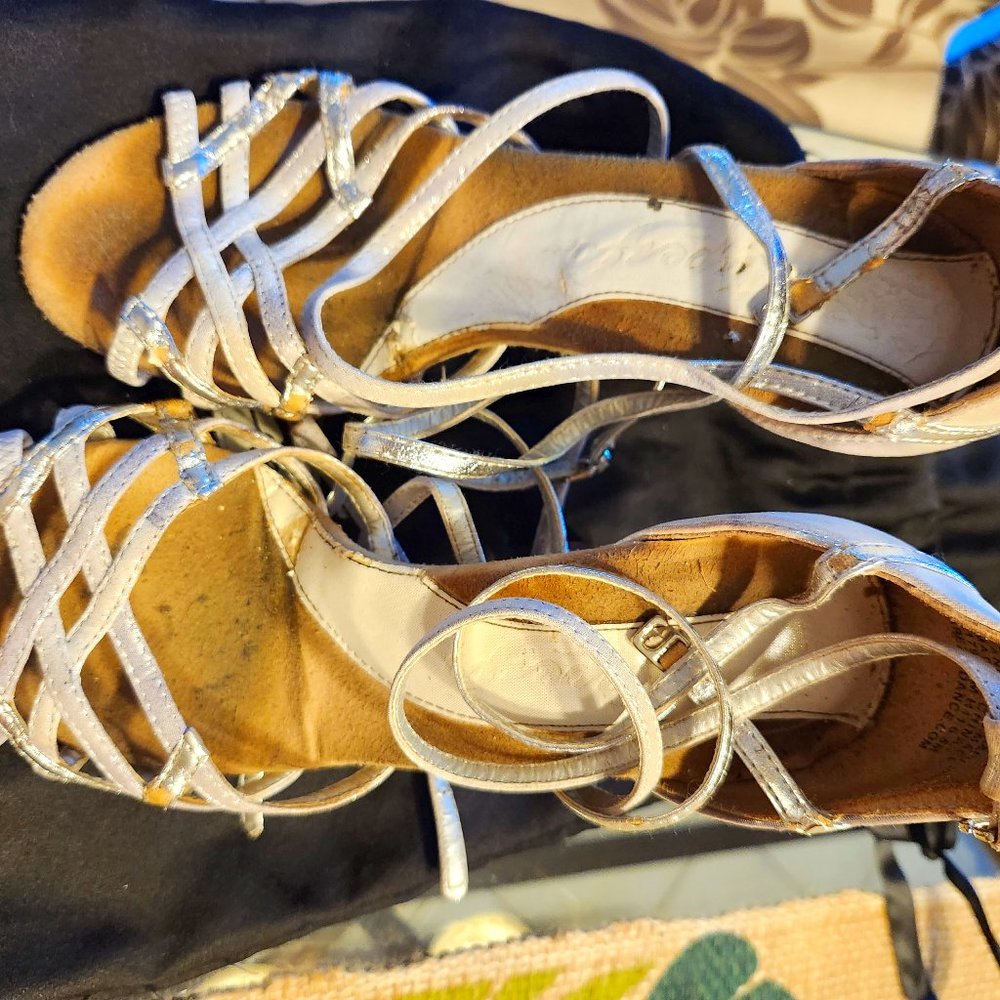 Capezio Valentina 3" Ballroom Heel - silver needs restoration